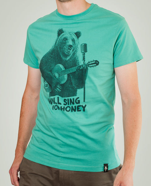 Dirty Velvet 'Busker Bear' t-shirt i lagoon grøn
