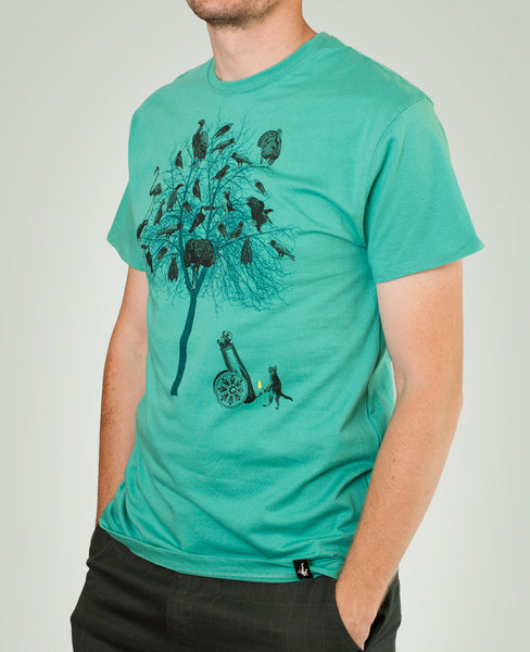 Dirty Velvet 'The Birds' t-shirt i lagoon grøn